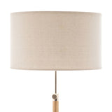 165cm Adjustable Bamboo Tripod Floor Lamp Light with Linen Shade & Built-In Table V563-75132