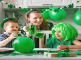 8.2 Ft St. Patrick's Day Felt Banner 3D Lucky Shamrock Clover with Gold Bead Hanging Garland Green V1258-DP02-WO-149