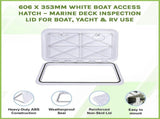 606 x 353mm White Boat Access Hatch Marine Deck Inspection Lid for Boat, Yacht & RV Use V63-952881
