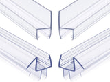 Frameless Door Seal Set for 1/4 Inch Glass Doors - 2-Pack Bottom Seal and 2-Pack Side Stop V1258-DP02-C-615