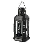 5 Pack of Black Metal Miners Lantern Summer Wedding Home Party Room Balconey Deck Decoration 21cm V382-BLACKLANTERN5