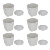 6Pcs Small Plant Pot Lightweight Versatile Simple Style Plastic Flower Pot with Trays for Indoor V1294-YM0901-3111240201812
