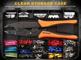 200-PIece Ratchet Wire Crimping Tool Kit Ferrule Terminal Crimper Pliers 5 Jaws V465-70197