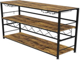 CARLA HOME Large Rack with Glass Holder, Metal Designed Bottle Holder and Wood Countertop for LSB-36267