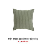 Bianca Bari Green Coordinate Square Filled Cushion 43 x 43cm V442-BCA-CUSHION-BARI-GREEN-SQ