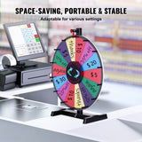 24 inch Spinning Prize Wheel, 14 Slots Tabletop Spinner, Heavy Duty Roulette Wheel with a Dry Erase V952-CJZLJP24YCGD8WSCVV0