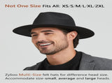 2XL/XL/L Felt Fedora Hats,M/S/XS Wide Brim Dress Hat,Plus Size Warm Panama Hat,Large Brim Jazz Hat V1188-WTJ-SJH-1310