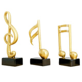 Desktop Decor,3 Pieces Music Note Resin Sculpture Table Statue Indoor Centerpiece Ornament Piano V1192-AZ-W-28050