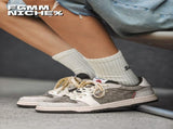 Embroidered Skate Shoes Floral Sneakers Canvas Skateboarding Shoes Handcrafted - Khaki - Size V1102-M-SHOE-89359-KHAK-10AU10EU43