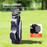 Golf Cart Bag with 14 Way Organizer Divider Top, 36 Multiple Pockets Premium Nylon Cart Bag, V952-TCB37YC7GHSPCXNBHV0
