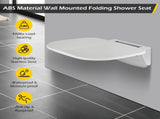 Wall Mounted Folding Shower Seat 440 lbs Load-Bearing ABS Material Bathroom Stool with Stainless V1107-CS-YSZDD