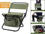 3-in-1 Outdoor Folding Chair with 10L Insulated Bag Lightweight, 300LBS Capacity, All-Season V1107-CS-OLGPFGG28