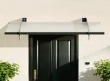 Instahut Window Door Awning Canopy 1mx1m Flat Transparent Sheet Metal Frame AWN-B-1X1-FLAT-SLD-CLR