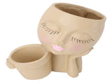 Face Planter Resin Fade Proof Unique Face Succulent Pot with Drainage Hole for Garden Decoration V1294-YM0901-3111240177111