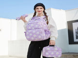 Backpack with Lunch Box for Teenage Girls Little Daisy School Book Bag and Lunch Bag Set for Kids V1258-DP02-C-627