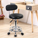 EKKIO Backrest Round Salon Stool with Adjustable Height V227-2997101013991