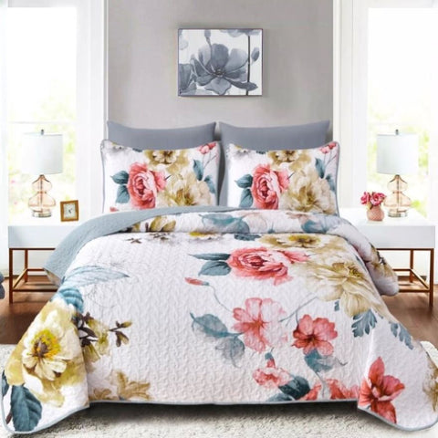 Vibrant Quilted Bedspread and Pillowcases Set: Add Color and Comfort to Your Space - Queen size V745-MAC080474Q13U