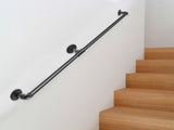 Pipe Stair Handrail, 7FT Staircase Handrail, 440LBS Load Capacity Carbon Steel Pipe Handrail, V952-TZBGSLTFSGYG77HXIV0
