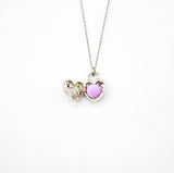 Gift Box - Heart Lock White Gold Aroma Necklace Purify Oil Blend V760-GBAJ - 36