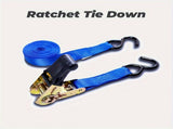 2 Pack Ratchet Tie Down Straps, Heavy Duty Polyester With TPR Grip And Metal S Hooks, For Cargo V1237-ZY-807-034