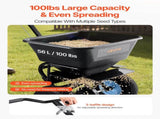 Lawn Spreader, 100LBS Capacity, Walk-Behind Push Spreader, 0-9.8ft Spreading Width, 13 in All V952-TCSBJ100LBSPEB08E001V0