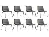 Levede Stackable Dining Chairs Kitchen Grey Set of 8 CH1093-4-DGX2