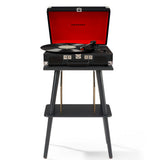 Crosley Cruiser Bluetooth Portable Turntable Crosley Turntable Stand Bundle - Black V398-CR8005FST-BK4