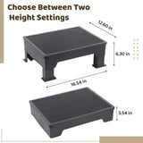 Adjustable Elevated Cat Litter Box Ramp, Non-Slip Litter Trapper Platform, PP Paw Comfort Toilet V1369-AZ3-W-08852