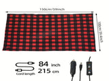 12V Car Electric Blanket for Cozy Winter Travel Soft Fleece Heating Throw for Cars, Trucks, RVs, V1341-ZY-NPJBVML3-BLACK