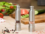4PCS Manual Salt and Grinder Set Stainless Steel Push Button Grinder Thumb Grinder for Black V1366-AZ2-W-15691