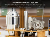 10PCS Home Bartending Kit Stainless Steel with Bamboo Tray Cocktail Mixing Tool Set for DIY Novice V1294-YM0512-3118220298911