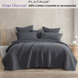 Platinum Collection Kayo Charcoal 100% Cotton Coverlet Queen/King V442-LED-COVERLET-KAYO-CHARCOAL-QS