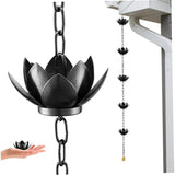 Lotus Rain Chain and a Metal Chain Suitable for Garden Drainage Ditches for Efficient Drainage V1237-MS-626-279