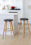 2 Cotton/Steel Modern Padded Barstools V196-BS1246G