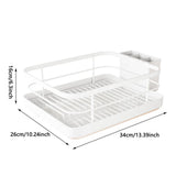 Dish Drying Rack for Kitchen Counter with Large Capacity Cutlery Holder & Removable Tray, V1366-AZ2-W-16634