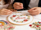 Florals Embroidery Handcrafted Bag Semi Finished Set with Plastic and Cotton for Home Decoration and V1369-AZ3-W-14074