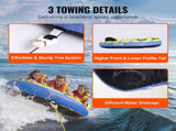 Towable Tube for Boating, 1-3 Riders Inflatable Tube with Bumper Fins, 510 lbs Water Sport V952-CQTLPDDX3R009ZIE2V0