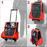 Dog Pet Safety Transport Carrier Backpack Trolley V63-793955