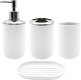 Set 4 Pcs Green Bathroom Accessories,Cute Bathroom Decor,Plastic Soap Dispenser and Toothbrush V1189-WXFWAL-20260319-00056