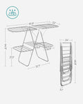 SONGMICS Foldable 2-Level Large Clothes Drying Rack with Adjustable Wings 33 Drying Rails and Clips V227-8498101000710