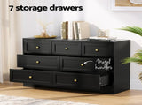 Artiss 7 Chest of Drawers Dresser Table Black FUR-U-CDR-03-BK-AB