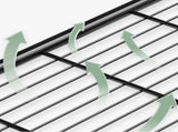 Metal Shelf For Microwave Oven 2 Level Kitchen Storage Rack With 4 Hooks-Black V1161-960109