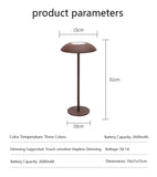 Rechargeable LED Table Lamp 2600mAh Wireless Portable Adjustable Brightness Bedside Light, Brown V1188-MS-325-1337