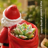 Santa Claus Resin Storage Ornament - 15cm Festive Desktop Organiser with Sack Holder for Pens, Keys V888-ELOSUNG53533