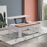 Coffee Table High Gloss Finish Lift Up Top MDF White Ash Colour Interior Storage V43-CT-GND-WA