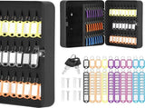 100-Hook Black Locking Key Cabinet with Tags and Mounting Hardware, 30 x 24 x 7 cm V1188-MS-731-048