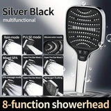 Large Panel Shower Head, 8 Adjustable Positions, Wide Water Outlet, Handheld Bathroom Shower V1189-LC-LY-00089