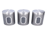3Pcs Storage Jar Stainless Steel Food Tea Nut Container with Window Durable and Large Capacity for V1294-YM0714-3117210172411