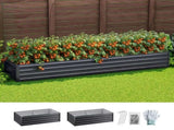 Green Fingers 2-in-1 Raised Garden Bed Kit Ergonomic 45cm Professional Depth 320cm Large Metal GARDEN-AG-45-16-FC2
