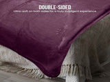 Laura Hill 3m x 3m XL Faux Mink Blanket Double-Sided Soft Plush Bed Oversized Throw Rug Purple MINK-XL-MV